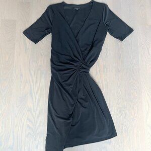 Women's XS Black Ann Taylor Wrap Midi Dress
